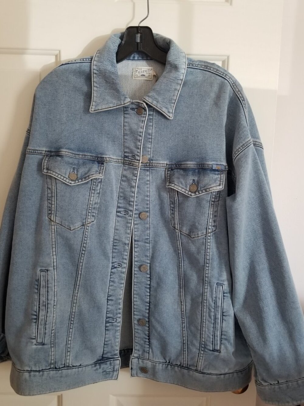 FAHERTY indigo dyed denim jacket NWT L